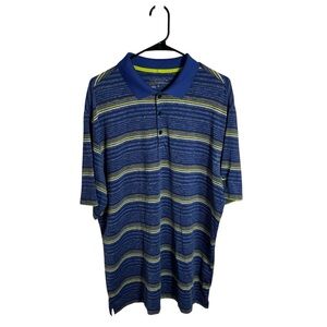 Nike Golf Dri-FIT Polo Shirt Mens XL Blue Striped Performance